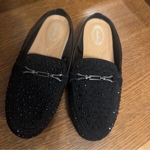 Atalina Sparkly Black Loafers Sz 7